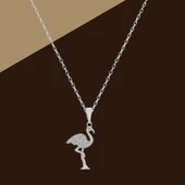 Şemsiye Şekilli Çelik Zirkon Kolye 45 cm Silver Renk – 316L Paslanmaz Çelik, Suya Dayanıklı, Kararma ve Solma Yapmaz - 1