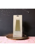 Gold Ince Uzun Mum 6 Adet 14 Cm - 2