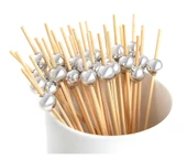 Bambu İncili Gümüş Renkli Kürdan 12 li thumbnail 2