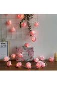 Gül Tasarımlı Led Işık-Pembe Gül Tasarımlı Led Işık-3 Metre Pilli- 20 Gül - Led Işık - 3