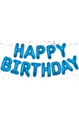 Mavi Happy Bırthday Folyo Balon Doğum Günü Partisi Mavi Renk Folyo Balon - 1