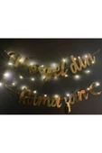 Hoşgeldin Ramazan Işıklı 3 Metre Peri Led Ramazan Gold Yıldız Banner Ramazan Seti - 2