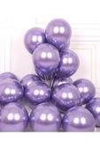 Gemar 15 Adet Balon Metalik Mor Renk - 1
