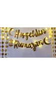 Hoşgeldin Ramazan Işıklı 3 Metre Peri Led Ramazan Gold Yıldız Banner Ramazan Seti - 1