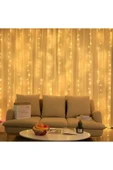 Perde Led 3x3m Askı Aparatlı Kumandalı 8 Fonksıyonlu 300 Ledli 10 Sarkıtlı Usb Girişli - 2