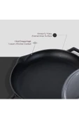 Lava Yuvarlak Metal Kulplu Cam Kapaklı 26 cm Kızartma Tavası - 4