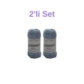 Baby Cotton El Örgü İpi 25 gr Oeko-Tex Sertifika Pamuk İpi, Bebek Yelek ve Punch İpi 2'li Set - 5