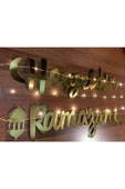 Hoşgeldin Ramazan Işıklı 3 Metre Peri Led Ramazan Gold Yıldız Banner Ramazan Seti - 4