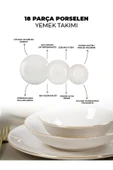 Farika Porselen Şems 18 Parça 6 Kişilik Altın Yaldız Porselen Yemek Takımı - 4