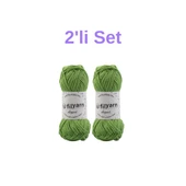 Baby Cotton El Örgü İpi 25 gr Oeko-Tex Sertifika Pamuk İpi, Bebek Yelek ve Punch İpi 2'li Set - 9