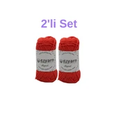 Baby Cotton El Örgü İpi 25 gr Oeko-Tex Sertifika Pamuk İpi, Bebek Yelek ve Punch İpi 2'li Set - 2