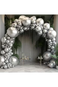 Gemar 15 Adet Balon Metalik Gümüş Silver Renk - 3