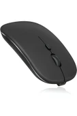 anaway shopping Sessiz Tıklama Şarjlı Çift Modlu Bluetooth Kablosuz 2.4Ghz Siyah Mouse - 1