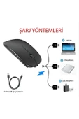 anaway shopping Sessiz Tıklama Şarjlı Çift Modlu Bluetooth Kablosuz 2.4Ghz Siyah Mouse - 4