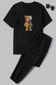 Unisex Boys Bear Baskılı 2'li Eşofman Takımı - 1