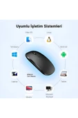anaway shopping Sessiz Tıklama Şarjlı Çift Modlu Bluetooth Kablosuz 2.4Ghz Siyah Mouse - 3