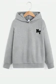 Ny Baskılı Erkek - Kız Çocuk Rahat Kalıp Sweatshirt - 7