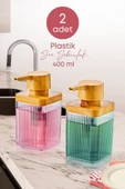2 Adet Akrilik Sıvı Sabunluk Mutfak Banyo Sabunluk Seti- 400 ml - 1