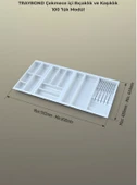 Çekmece Içi Kaşıklık Ve Bıçaklık Düzenleyici Beyaz, 94x48 Yandan Ve Boydan 4Cm Kesilebilir - 3