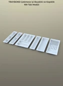 Çekmece Içi Kaşıklık Ve Bıçaklık Düzenleyici Beyaz, 94x48 Yandan Ve Boydan 4Cm Kesilebilir - 2