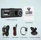 S-1 1080p Araç içi Kamera 3 Kameralı ( Ön Görüş - Geri görüş - İç Görüş ) Gece Görüşlü thumbnail 5