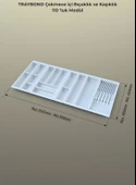 Çekmece Içi Kaşıklık Ve Bıçaklık Düzenleyici Beyaz, 104x48 Yandan Ve Boydan 4Cm Kesilebilir - 3