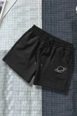 Tasarım Baskılı Pamuk Unisex Penye Short - 1