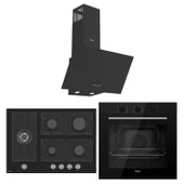 Ferre Flowart BL Modüler Seriisi 3'lü Siyah Ankastre Set ( QBL62CS-BL135-D086 ) thumbnail 1