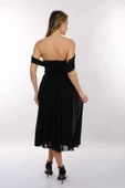 DORİDORCA Straplez Yırtmaçlı Şifon Midi Boy Kadın Abiye Elbise 2246081 thumbnail 7