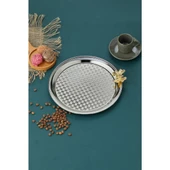 AKILLIELMA-COOKER SUNUM TEPSİSİ KELEBEKLİ YUVARLAK CKR3268 8752 GÜMÜŞ - 3