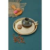 AKILLIELMA-COOKER SUNUM TEPSİSİ KELEBEKLİ YUVARLAK CKR3269 8769 GOLD - 1