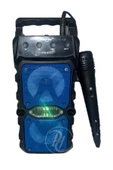Karaoke Bluetooth Hoparlör Taşınabilir Kablosuz Usb SubWoofer RGB Işık Fm Sd Mikrofonlu Ses Bombası - 4