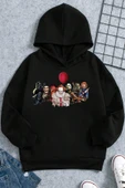 Korku Karakterleri Baskılı Erkek - Kız Çocuk Rahat Kalıp Sweatshirt thumbnail 1