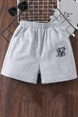 Tasarım Baskılı Pamuk Unisex Penye Short - 1