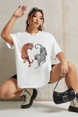 Unisex Tiger Baskılı T-shirt - 1