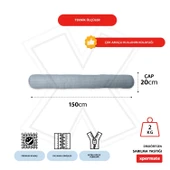 XPERMATE Sarılma Yastığı , Uyku Yastığı , Bacak Arası Yastığı Silindir 150x20 cm Gri thumbnail 2