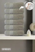 6'lı Boncuk Bej El Havlusu - 50x90 Cm, 225 Gr, %100 Pamuk, Spa Ve Otel Havlusu, Günlük Kullanıma Uygun - 1