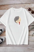 Unisex Kedi Baskılı T-shirt thumbnail 1