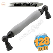 Domaniç Porselen Antik Nikel Kulp 128 mm Mobilya Çekmece Mutfak Dolabı Dolap Kapak Kulplar Kulb Kulp thumbnail 1