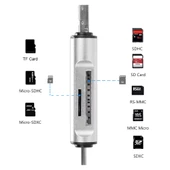 USB 2.0 3 in 1 Kart Okuyucu ve USB Çoklayıcı – Type-C, Micro USB, SD/TF Kart Desteği - 2