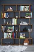 6 Raflı Çift Modül Zigzag Kitaplık Çalışma Odası Ofis Kitaplık - 7