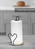 Kağıt Havluluk Paslanmaz Peçetelik Çelik Banyo Havluluk Düzenleyici Kalpli Siyah - 1