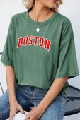 Unisex Boston Baskılı T-shirt - 1