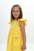 Toontoy Kız Çocuk Cepli Çiçek Baskılı Elbise thumbnail 4