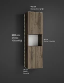 Lisa MDF Bölmeli, Kapaklı ve Duvara Monteli Banyo Dolabı Çok Amaçlı Dolap - 4