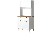 Esin Çok Amaçlı Dolap Membran Mdf, Çekmeceli Kahve Köşesi, Fırın Dolabı, Kiler Dolabı - 5