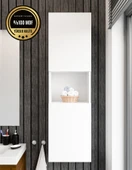 Lisa MDF Bölmeli, Kapaklı ve Duvara Monteli Banyo Dolabı Çok Amaçlı Dolap - 9