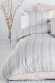 Upstyle Sport Çizgili Nevresim Takımı Tek Kişilik Soft Line Gri - 1