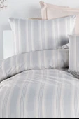Upstyle Sport Çizgili Nevresim Takımı Tek Kişilik Soft Line Gri - 3
