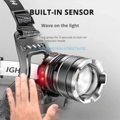 PeakStar PS-8002 SENSÖRLÜ ZOOMLU PROFESYONEL ŞARJLI KAFA LAMBASI - 2